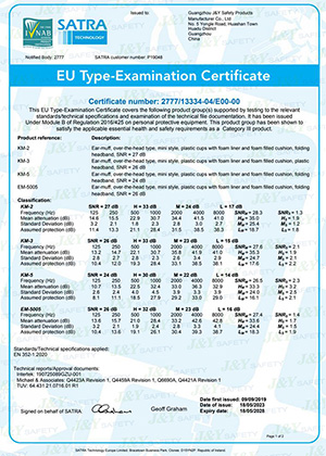  CE Certificados para orejeras 